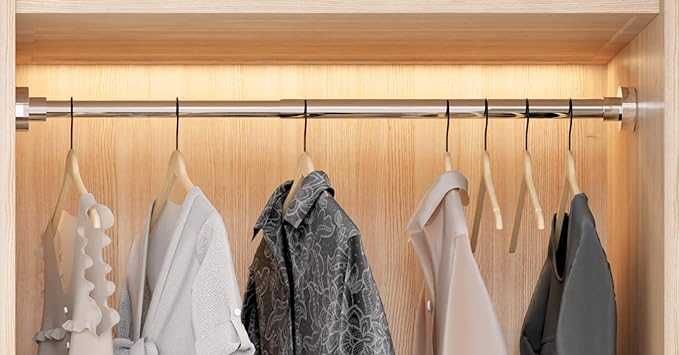 Drążek do zasłony prysznicowej teleskopowy stal nierdzewna 110-200 cm