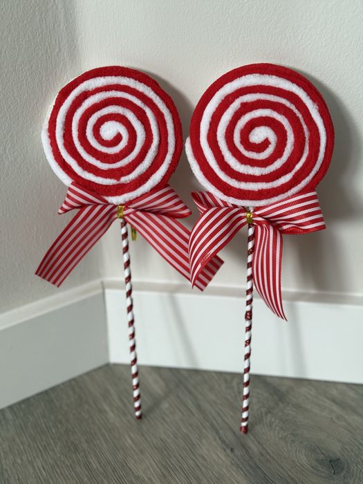 2 candy cane lollipop chupa 25cm