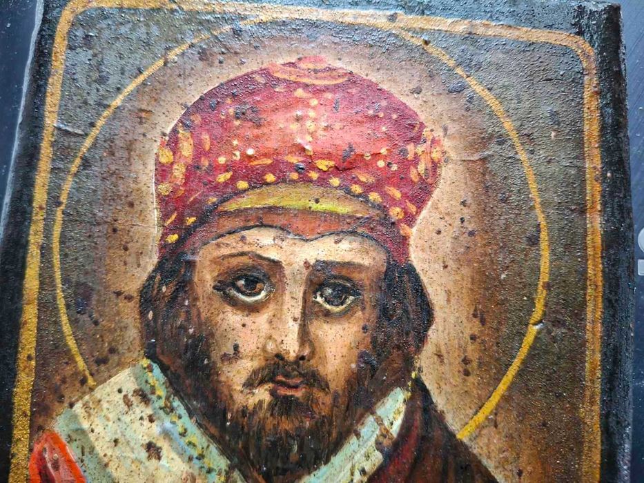 Икона Николай Угодник на доске