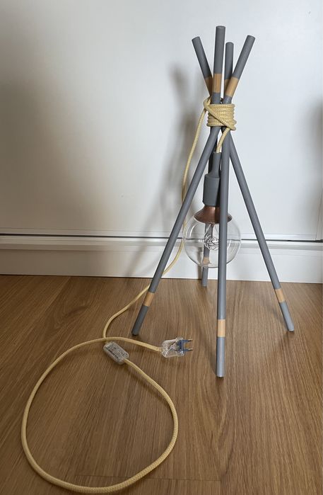 Gray Teepee Lamp