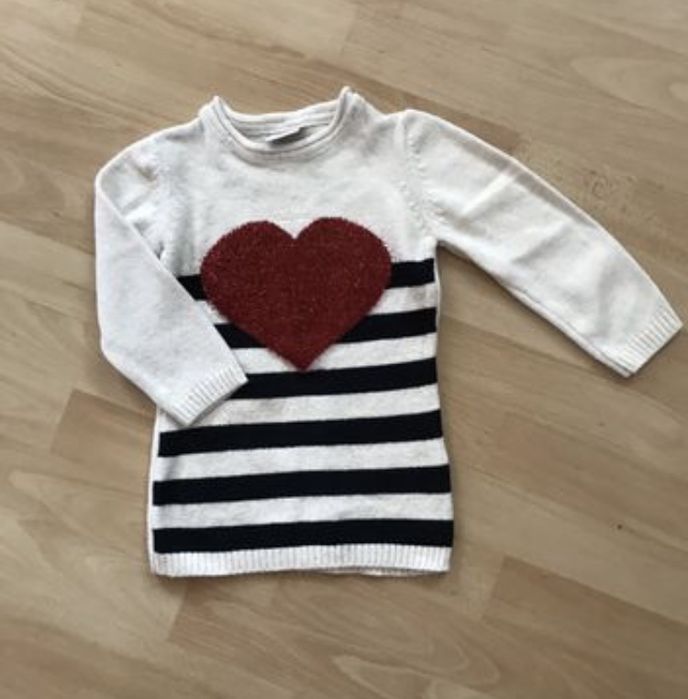 Тепла гарна турецька подовжена  кофта, светрик для дівчаток на ріст 98