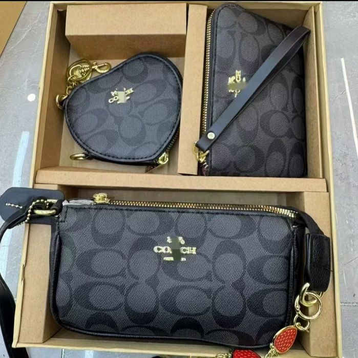 Подарунковий набір Coach сумка гаманець та брилок