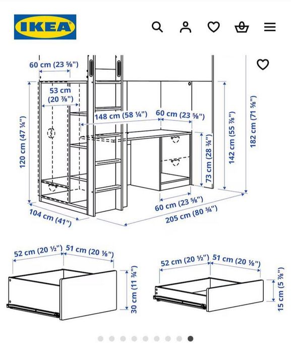 Cama alta 90 X 200 cm