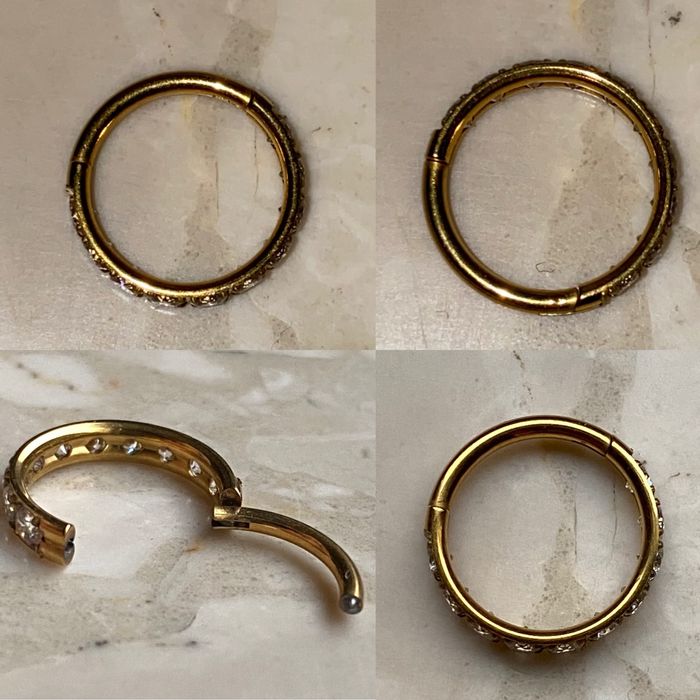 Unisex kolczyk 10 mm piercing 16 G kółko segment Tytan