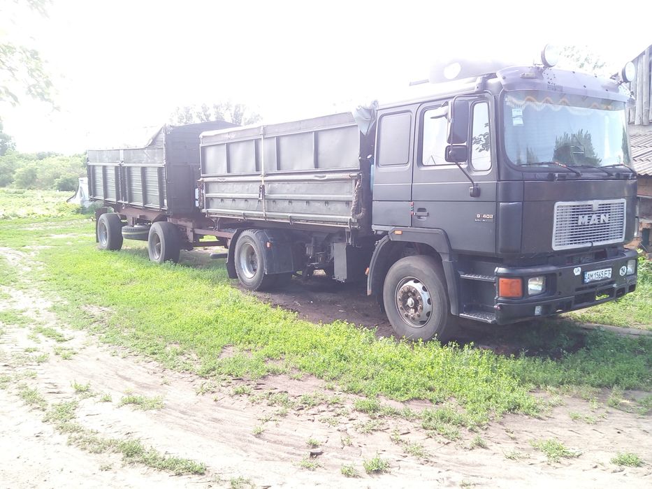 Ман самосвал з прицепом самосвалом