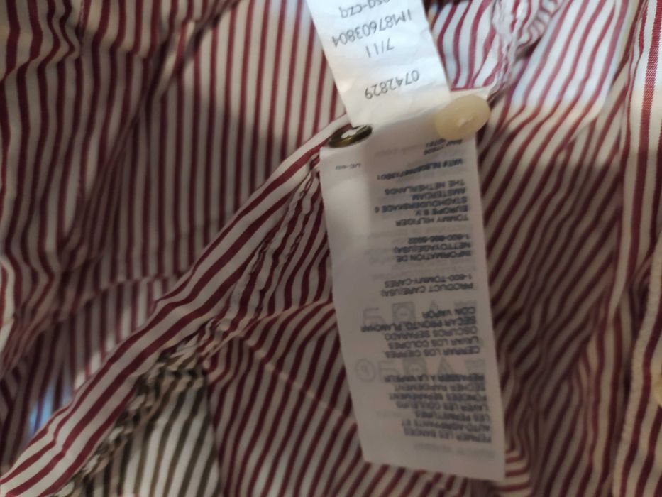 Koszula męska z długim rękawem w paski Tommy Hilfiger rozmiar L stan bdb