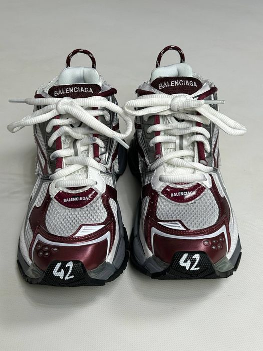 BALENCIAGA Runner кроссовки бордовые кеди кеды кросівки сірі 42 41 40