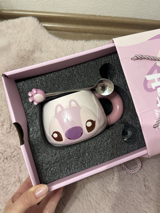 Чашка Stitch рожевий, блакитний