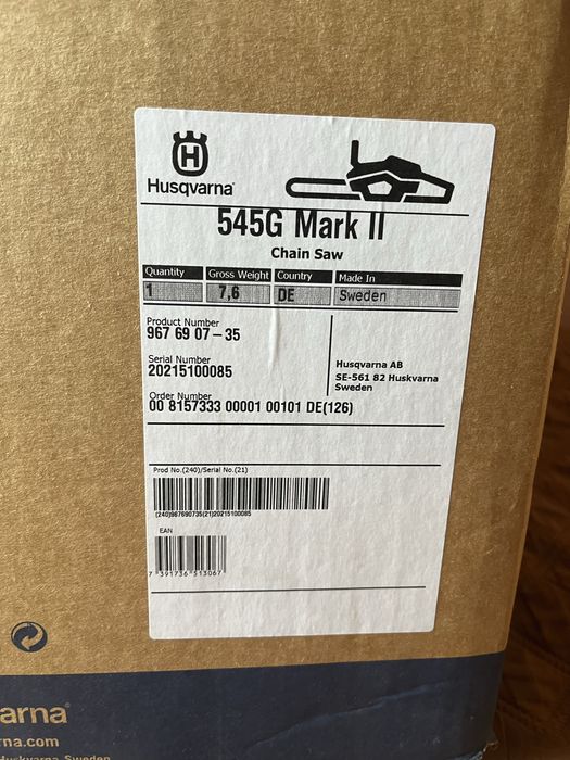 Бензопила Husqvarna  (Хускварна)  545G Mark II