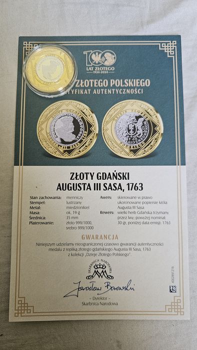 Złoty gdański Augusta 3 sasa 1763