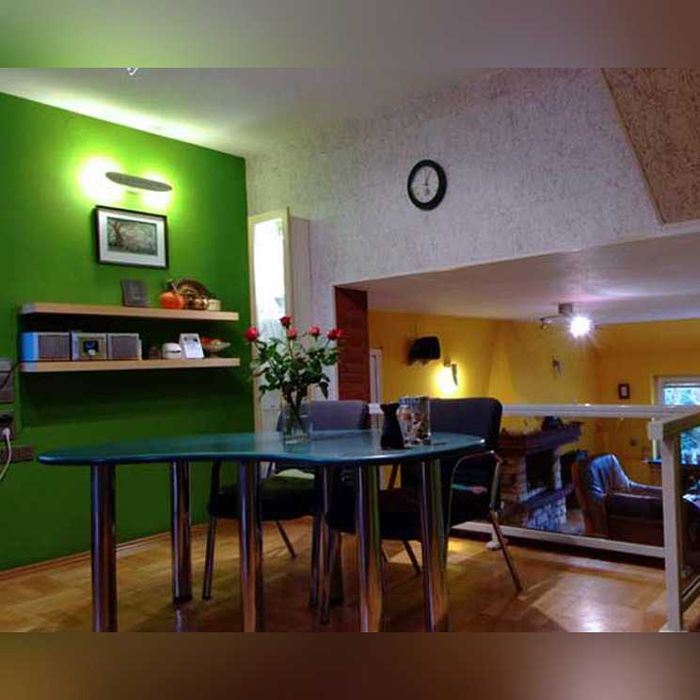 Duży stół Corian blat zielony chrom nowoczesny Unikat