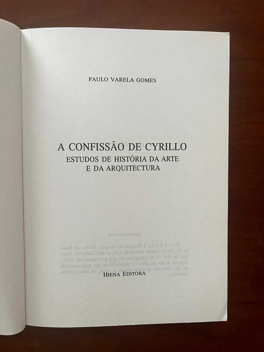 "A confissão de Cyrillo" de Paulo Varela Gomes