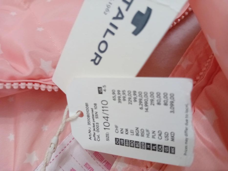 Kurtka dla Dziewczynki Nowa Tom TAILOR Metki