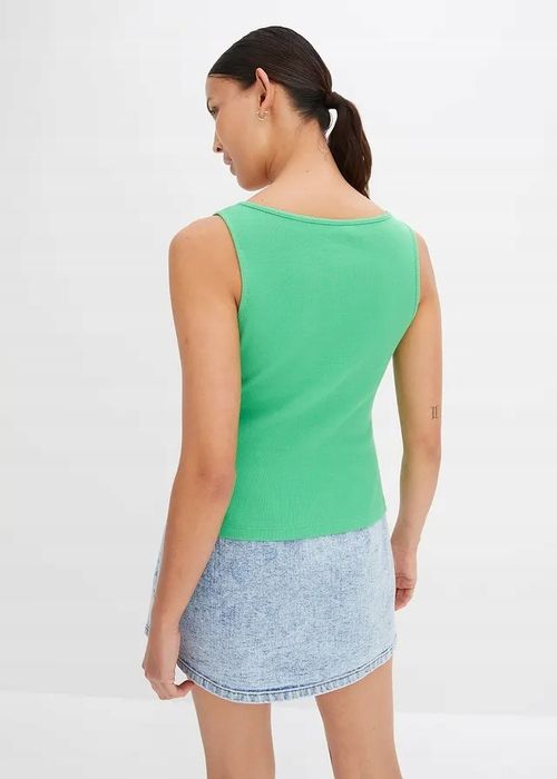 B.P.C top w prążek zielony ze sznurowaniem 44/46.