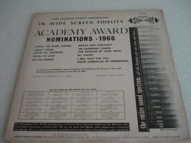 Vintage Vinil Academy Award Song Nominees 1966