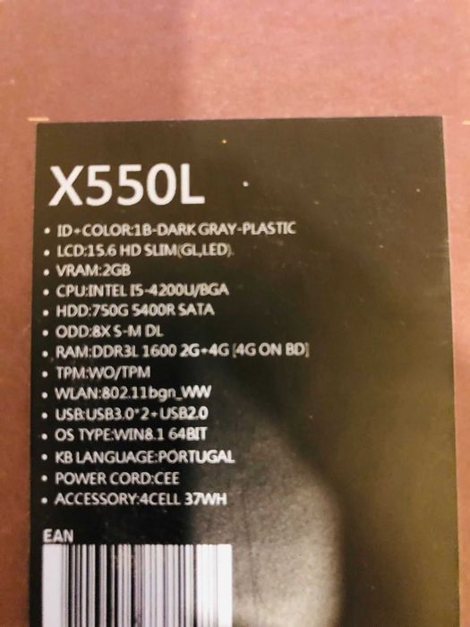 Portatil Asus X550L Notebook Pc - 6GB RAM - Disco 750GB