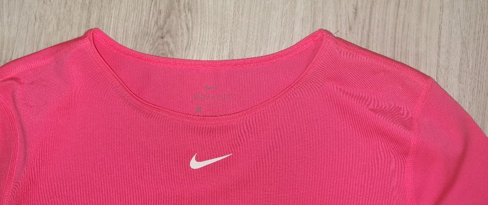 J.Nowa Koszulka Damska NIKE! Dri-Fit! Neon Różowa! Roz. L!