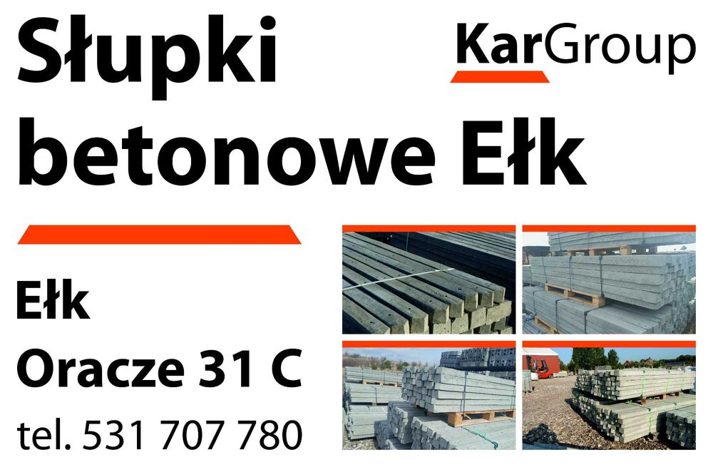 Słupek betonowy | ogrodzeniowy | do siatki i pastucha / Kar-Group Ełk
