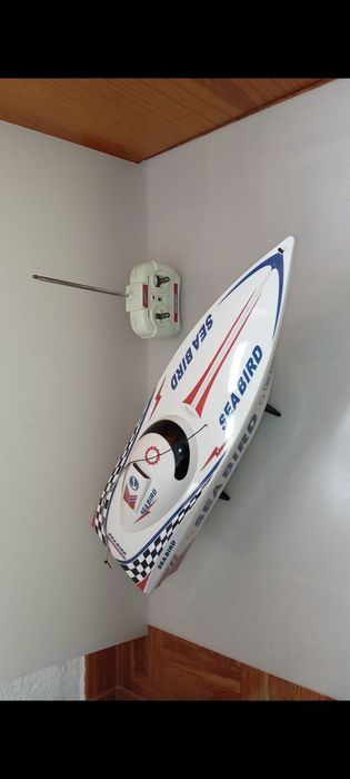 Barco de Velocidade Branco Sea Bird com Controlo Remoto