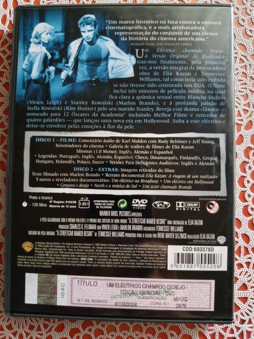 DVD Um Eléctrico chamado Desejo