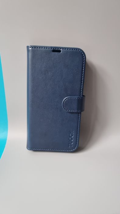 Etui Portfelowe do iPhone 15  6,1 granatowy, RFID