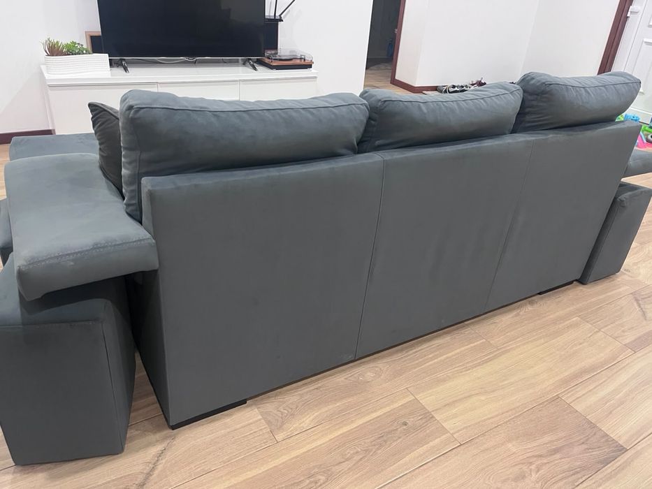 Sofa chaise long cinza em otimo estado