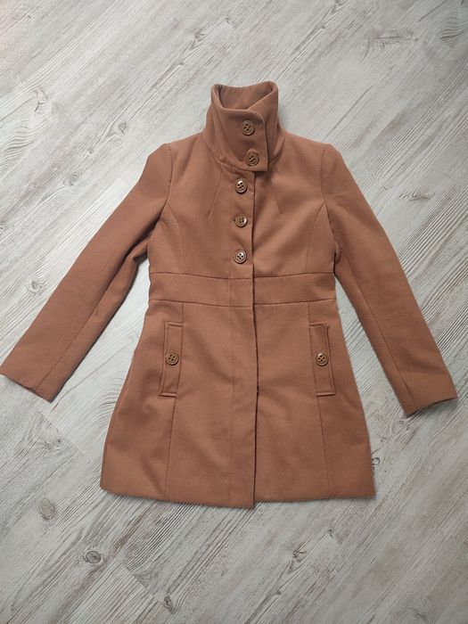 Stradivarius M 38 płaszcz damski jesienny przejściowy elegancki talia