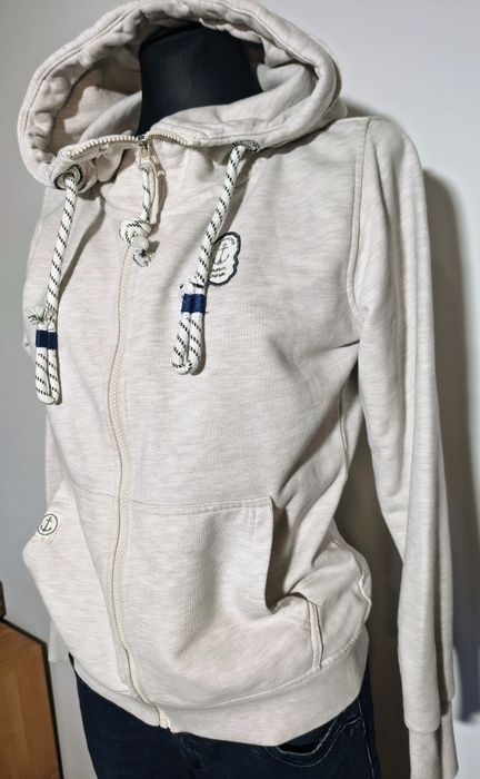 Ciepła jasna bluza z kapturem rozpinana r. S/M/L