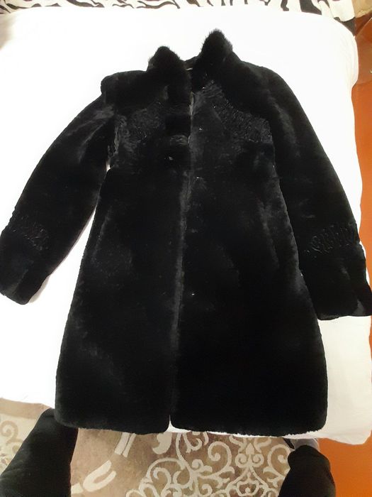 Шуба мутон +норка
