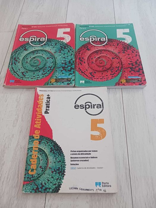 Manual escolar matemática  Espiral (1+2) 5 ano + Caderno de atividades