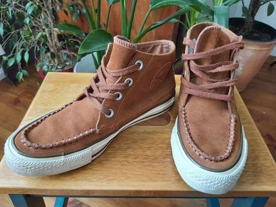Converse skórzane 37 brązowe karmelowe