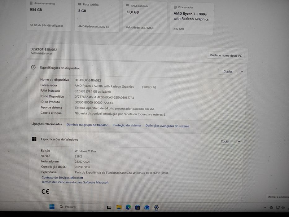 PC Ryzen 7, RAM 32Gb, SSD 1Tb