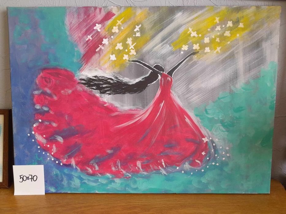 Obrazy ręcznie malowane akrylami
