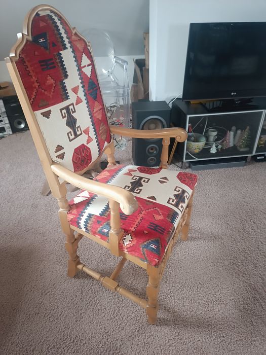 Krzesło fotel, rzeźbiony pochodzenie Norwegia