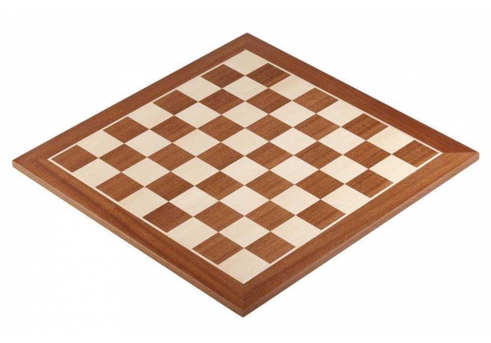 Deska szachowa 5; pole 50x50mm; intarsja mahoń/klon.