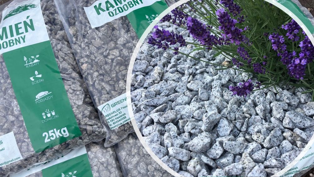 Grys dekoracyjny ogrodowy granitowy dalmatyńczyk op. 25kg