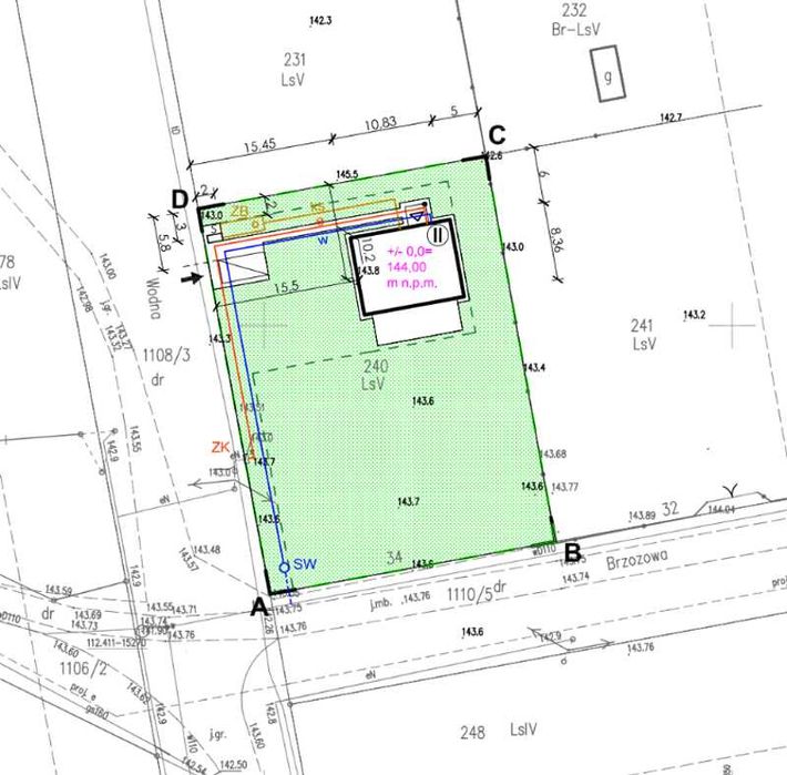Działka leśna 1305 m² z PEŁNYMI MEDIAMI i projektem domu – Sokolniki