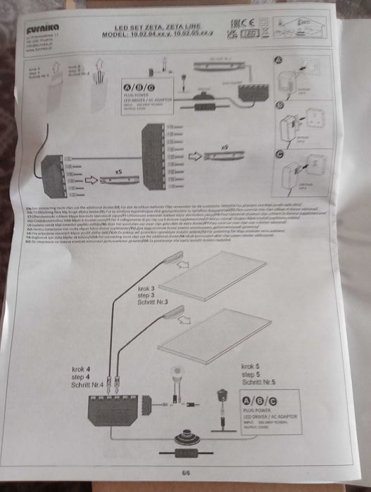 Oświetlenie line 1-pkt klips LED plastik L-60 biały zimny