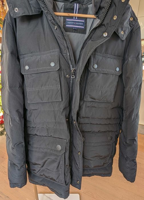 Tommy Hilfiger Kurtka Puchowa – Rozmiar L Stan Idealny Puch Naturalny