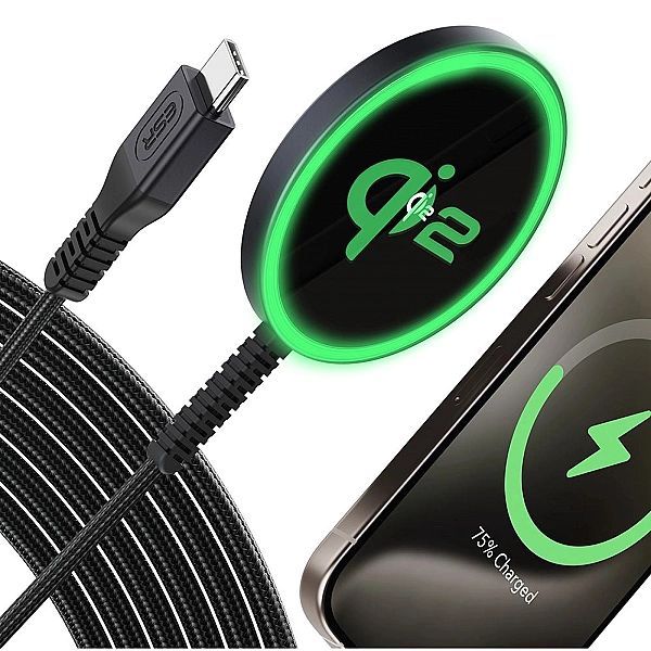 Esr Halolock Qi2 Mini Magnetic Magsafe Wireless Charger 15w Black