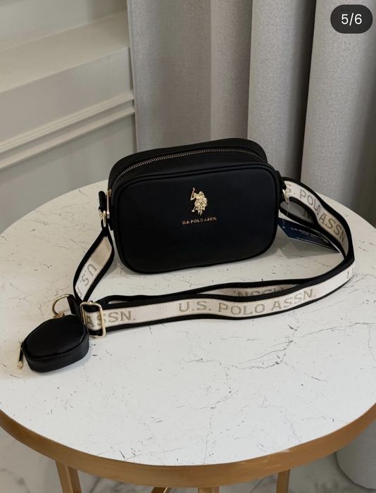 Сумка кросбоді Оригінал! Us polo Assn чорна сумочка через плече calvin tommy