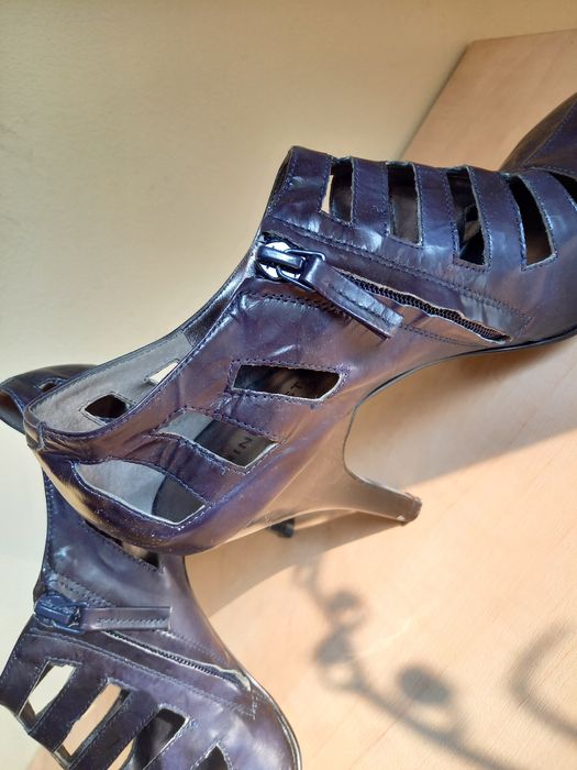 buty damskie NINE WEST stan BDB skóra naturalna - granatowe
