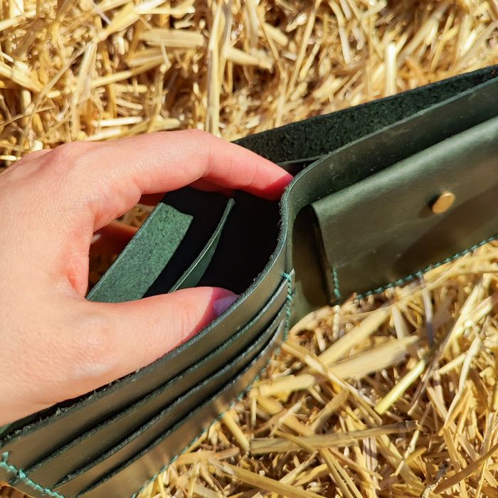 Гаманець шкіряний. Гаманець з натуральної шкіри. Ручна робота