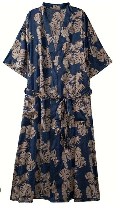 Жіночий шовковий халат plus size