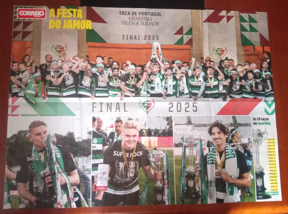 Poster gigante desdobrável Sporting vencedor da taça de Portugal 24/25