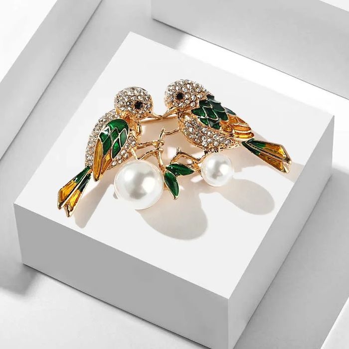 Брошка "Дві пташки"