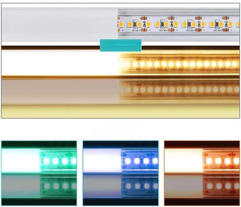 Chesbung 10x Profil LED Aluminiowy V 1m z Osłonami i Akcesoriami