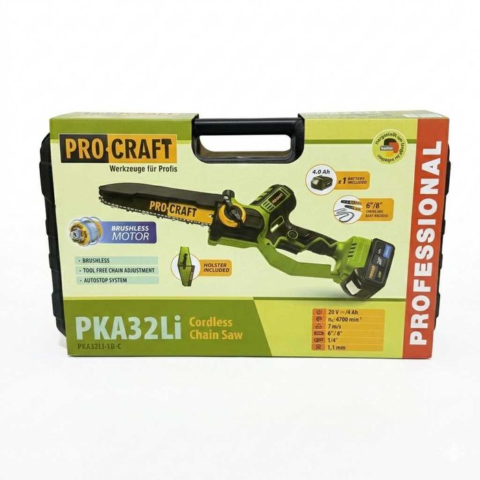 Аккумуляторная мини пила Procraft (Безщеточная) + Кейс и 2 Шины