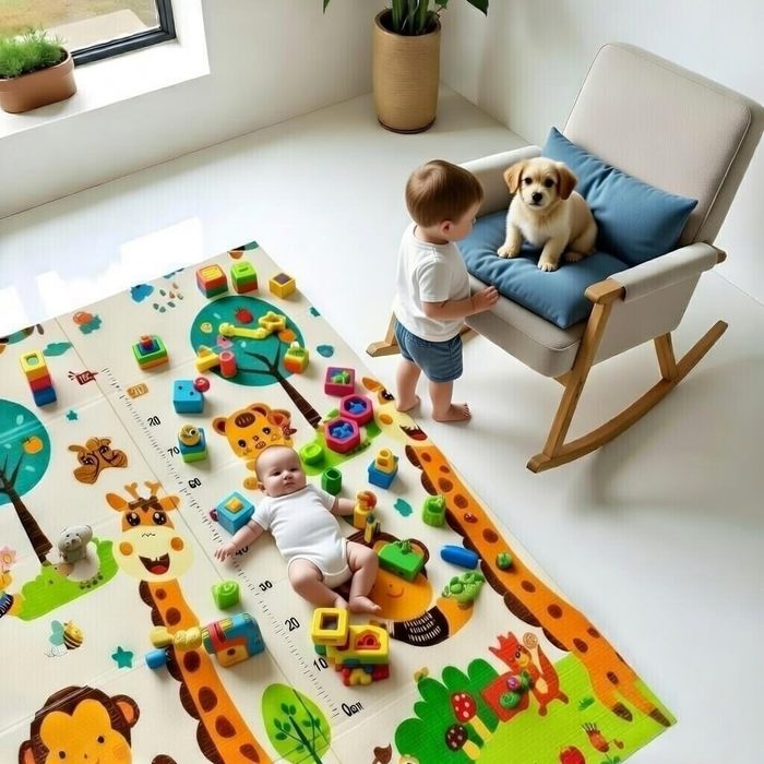 Термокилимок дитячий складаний 147см х 177см х 8мм "Лисички-Зростомір"