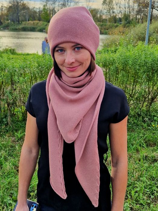 Komplet merino - damska czapka z baktusem